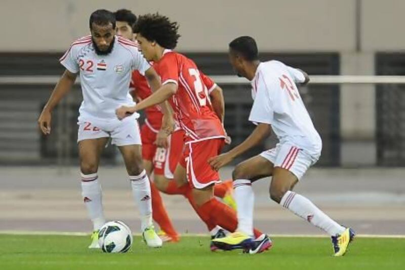 All eyes will be on whether Omar Abdulrahman, centre, and his UAE teammates can impress at the senior level like they did as juniors. Courtesy UAE FA