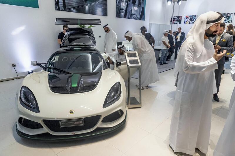 ABU DHABI, UNITED ARAB EMIRATES. 24 APRIL 2019. Opening of the new Lotus car showroom in Abu Dhabi. (Photo: Antonie Robertson/The National) Journalist: None. Section: National.