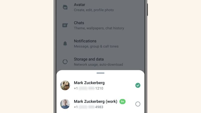 Mark Zuckerberg shared what it would look like for a user who has two different accounts. Photo: Mark Zuckerberg / Facebook