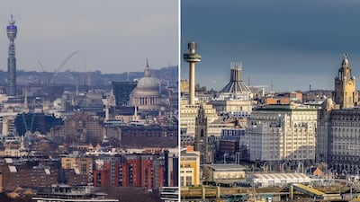 London, left, may be the UK's most famous city, but Liverpool, right, has plenty of northern charm to offer travellers. Getty Images