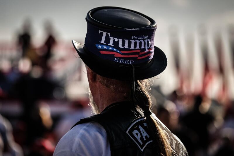 A supporter of US President Donald J. Trump attends a campaign rally in Pensacola, Florida, USA. The United States will hold its presidential election on 03 November 2020.  EPA