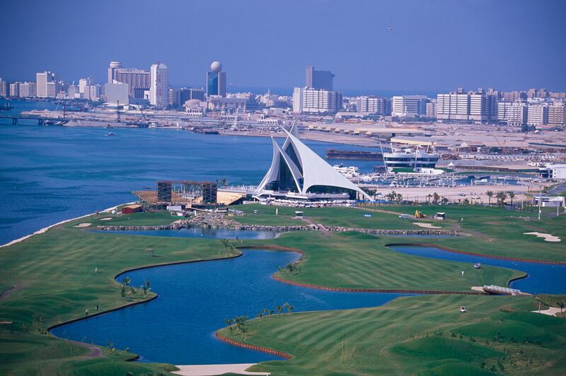 Dubai Creek Golf & Yacht Club on New Year's Day, 1993, weeks before it opened. Getty Images