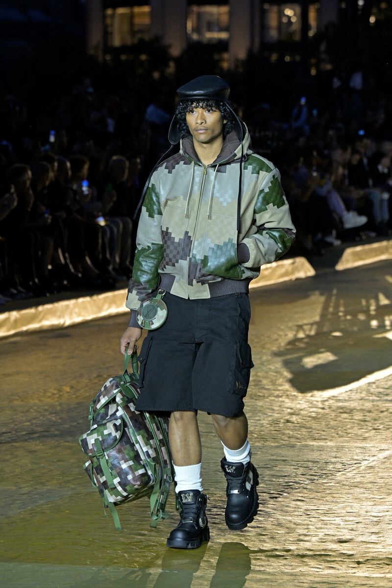 Damouflage, a combination of camouflage and Vuitton's Damier print, was a thread through the show