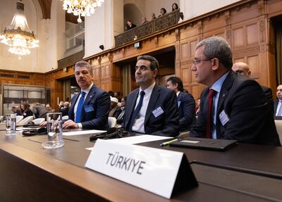 A delegation headed by Turkish deputy foreign minister Ahmet Yildiz, right, attended the hearing. Getty Images