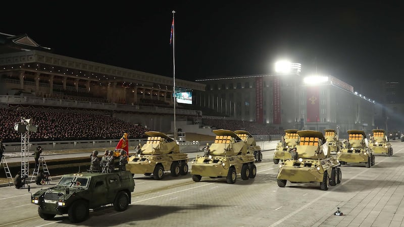 A military parade celebrates the 8th Congress of the Workers' Party of Korea (WPK) in Pyongyang. KCNA / AFP