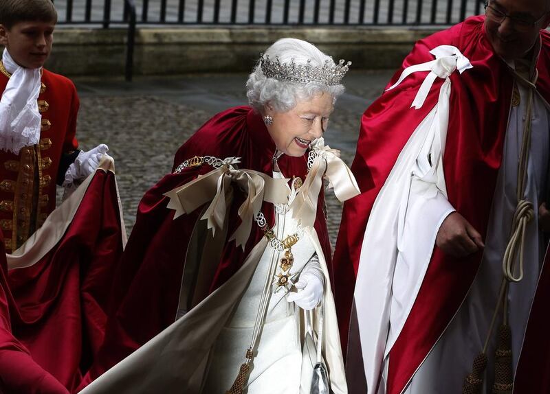 Britain's Queen Elizabeth arrives for a Service of the Order of the Bath at Westminster Abbey in London 9 May, 2014. The service is held every four years and attended by the Prince of Wales, while the Queen also attends every second service. The Queen last attended in 2006. Reuters
