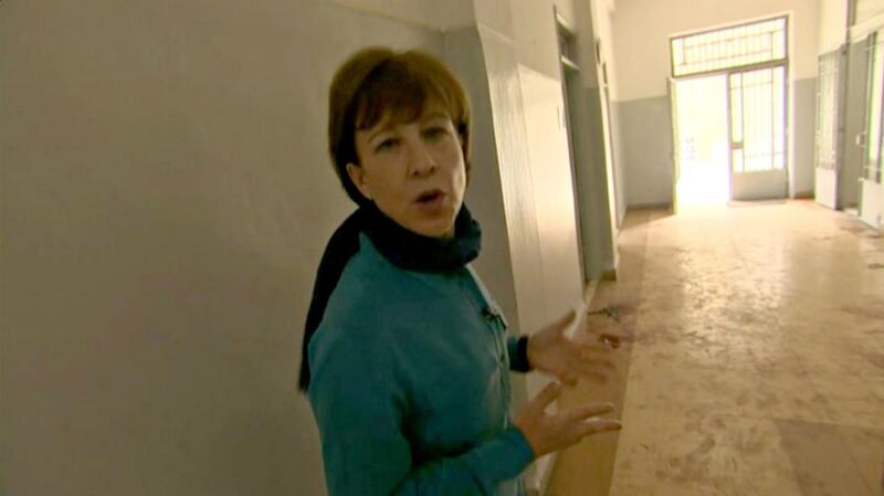 The BBC's chief international correspondent Lyse Doucet is seen reporting from a school in Damascus which had been hit by mortars. BBC / Getty Images