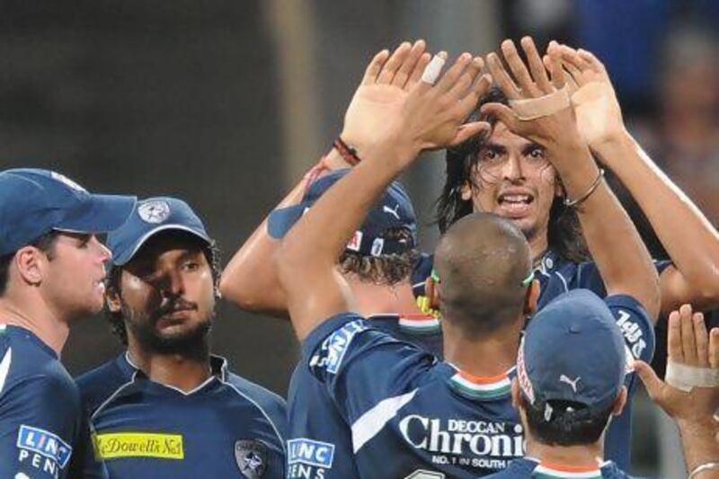 Bowler Ishant Sharma (right, facing camera) was with the Deccan Chargers last season, pictured, but is now part of the success story that is the Hyderabad Sunrisers at the start of the 2013 IPL season.