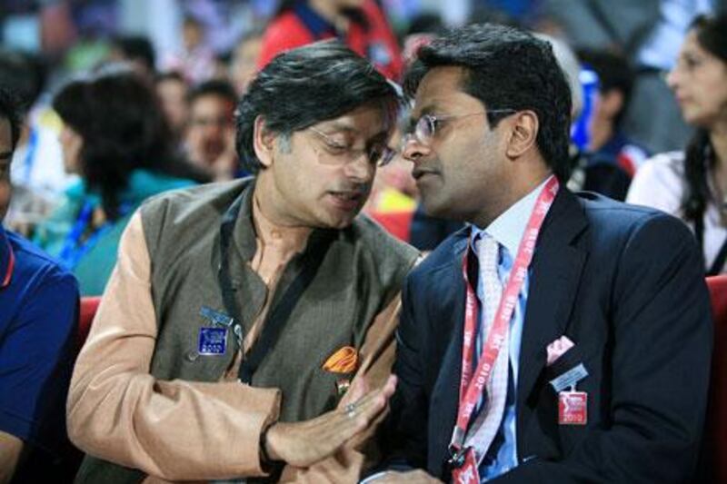 Lalit Modi, right, and Shashi Tharoor both lost their jobs following their publicised fight over the acquisition of Kochi Tuskers Kerala. Vivek Shah-IPL 2010 / IPL via Getty Images