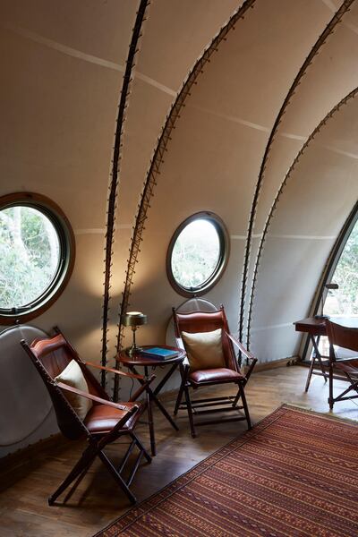 Inside one of the lodge's luxury yurts. Courtesy Tim Evan-Cook 