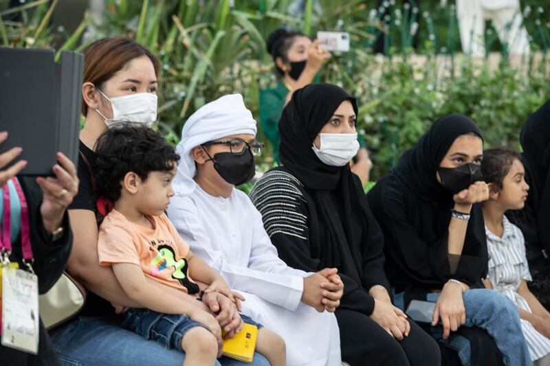 Families soak up the atmosphere at Expo 2020 Dubai.