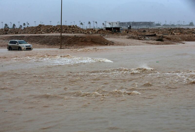 Flooded Salalah streets. Mohammed Mahjoub / AFP Photo