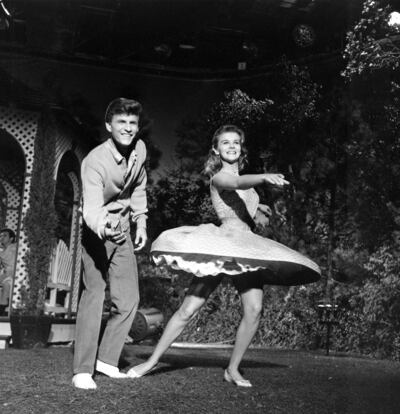 Bobby Rydell with Ann-Margret on the set of the musical 'Bye Bye Birdie' in Los Angeles on September 14, 1962. AP
