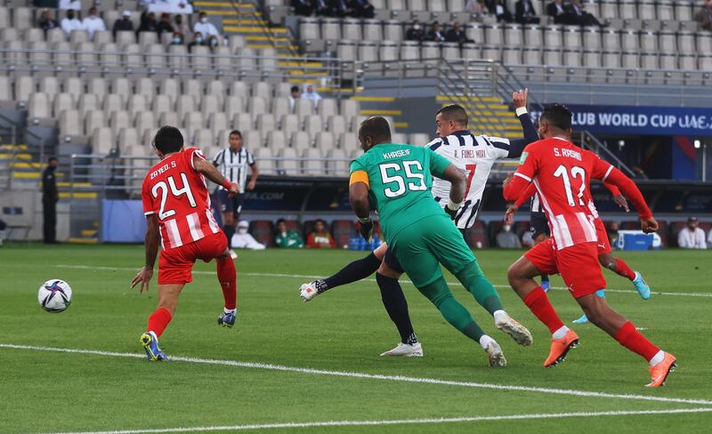 Monterrey's Rogelio Funes Mori scores their second goal. Reuters