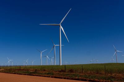 Wind turbines operate in a wind farm in South Africa. Dwayne Senior / Bloomberg
