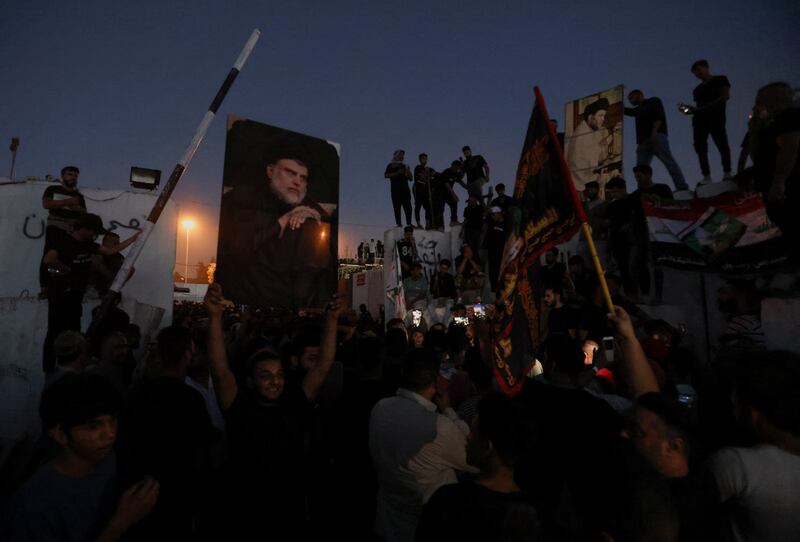 Protesters gather near the Swedish embassy in Baghdad hours after the embassy was stormed. Reuters