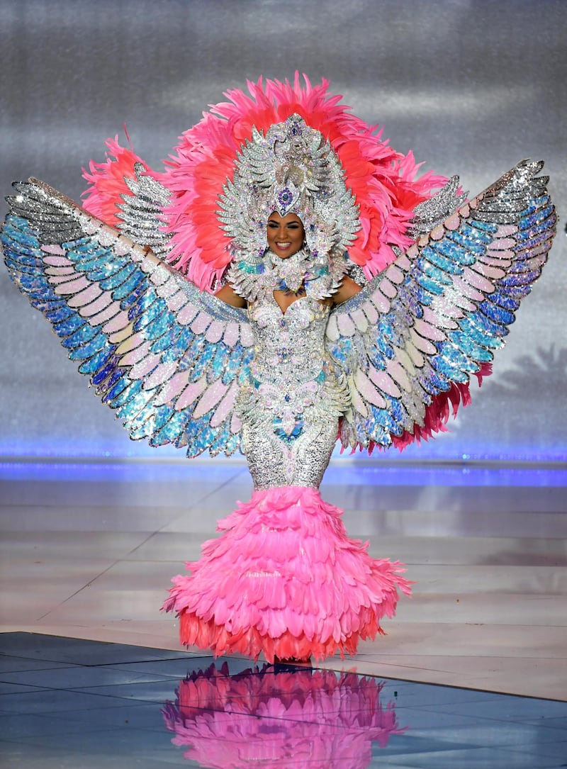 Miss Nicaragua Maria Teresa Cortez performs during the final of Miss World. EPA