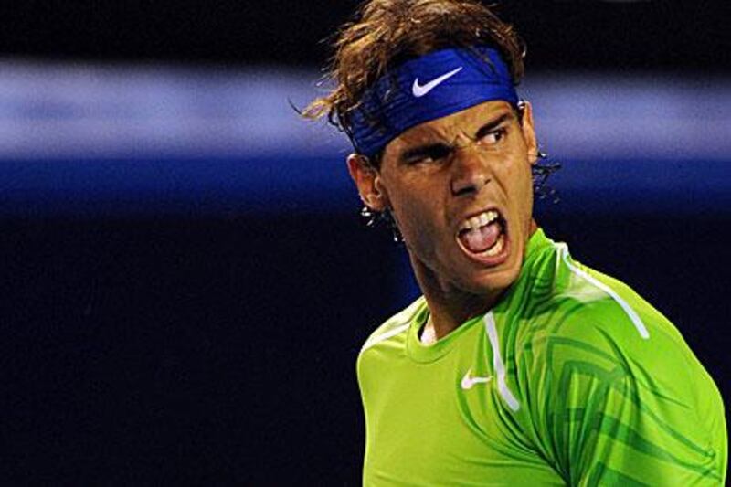 Rafael Nadal beat Roger Federer in four sets.
