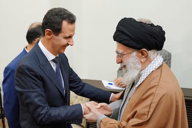 President Bashar Al Assad of Syria meets Iran's Supreme Leader Ayatollah Ali Khamenei in February. Iran has long supported the Assad regime. AP Photo