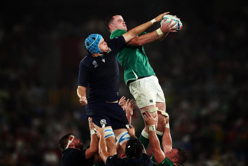 5 James Ryan (Ireland)
No Irishman made more tackles in the win over Scotland. Ryan made the most carries of anyone bar CJ Stander. The line-out was impeccable. And he scored a try. Not a bad day out. Getty Images