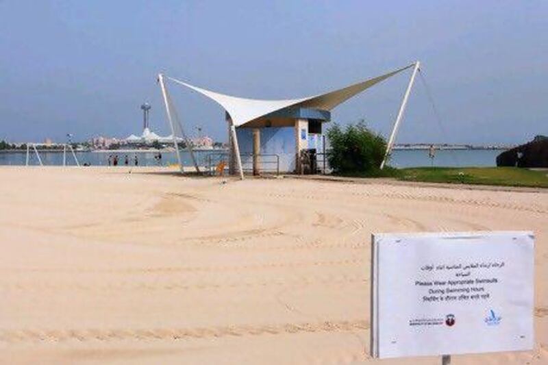 One of the two free public beaches on the Corniche where single men are allowed.