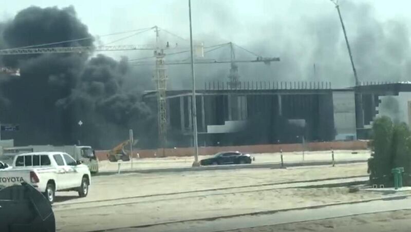 An eyewitness captured the blaze on Monday afternoon as it spread through the construction site. The National