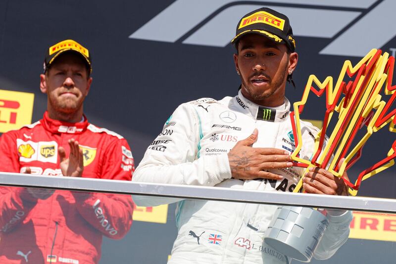 It was Hamilton who left with the winners' trophy in Montreal. EPA