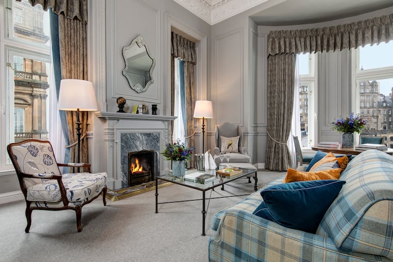 Cosy up by the fireplace in elegant rooms at The Balmoral where you'll have prime views of Unesco-listed Edinburgh. All photos: Roccoe Forte Hotels