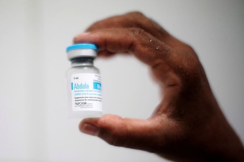 A sample of Cuba's Abdala vaccine. Reuters