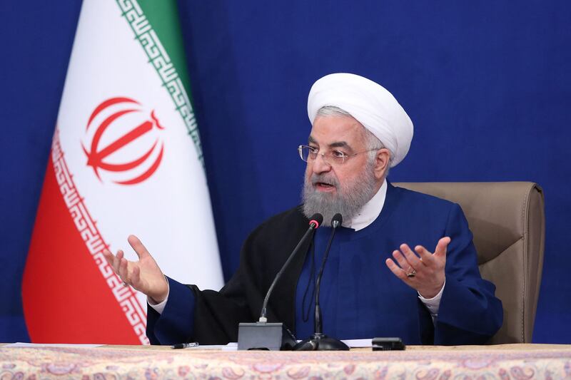 Iran’s President Hassan Rouhani attending his last Cabinet meeting in the capital Tehran
