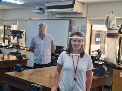 Kim Chadwick, head of design technology, and Bryon Pearce, assistant head, at St Christopher's School Bahrain. Courtesy St Christopher's School Bahrain