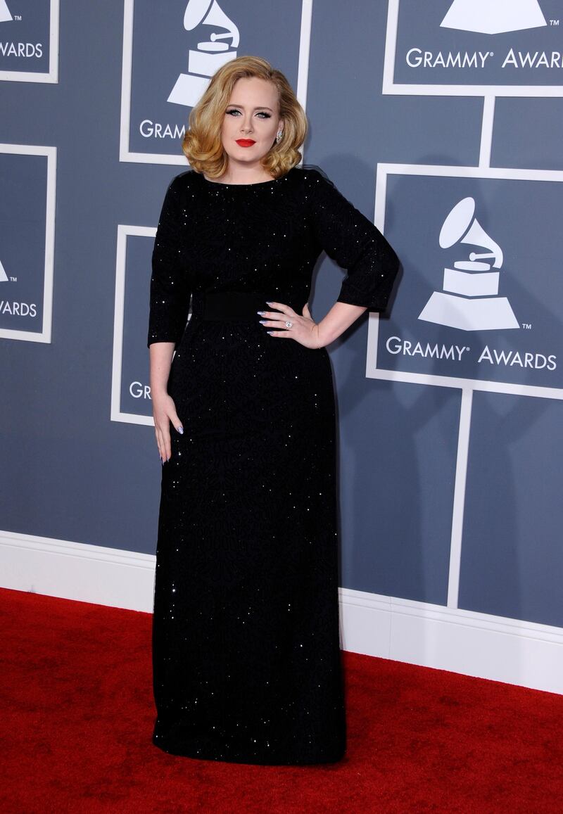 epa03103585 British singer Adele arrives for the 54th Annual Grammy Awards at the Staples Center in Los Angeles, California, USA, 12 February 2012.  EPA/PAUL BUCK