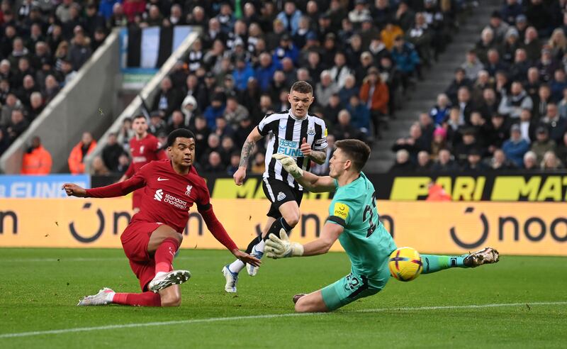 Cody Gakpo – 8. Timed his run on to Salah’s lofted pass perfectly and slot past Pope in the Newcastle goal. Kept the home defenders busy. Getty Images