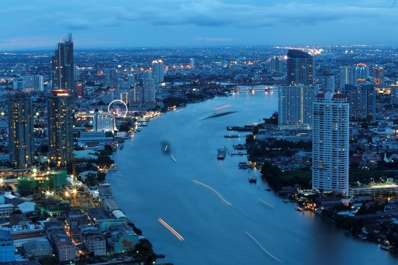 The Chao Phraya river in Bangkok, Thailand . The city's skyline is set to get a new addition with the arrival of the country's highest building. Chaiwat Subprasom / Reuters