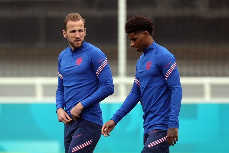 England's Harry Kane and Marcus Rashford. Reuters