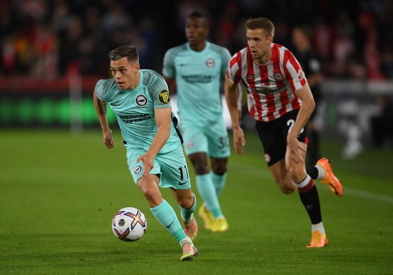 Leandro Trossard - 6. Provided promising moments to create problems for Brentford, and specifically Ajer, but there was inconsistency in his end product as his touch let him down on one occasion, while he played a beautiful pass for Welbeck and beat Pinnock brilliantly before seeing his shot blocked. Getty