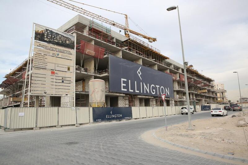 The Belgravia under construction in Jumeirah Village Circle. Courtesy Ellington Properties