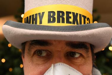 epaselect epa08852671 Pro EU campaigner Steve Bray rallies prior to Brexit talks in London, Britain, 30 November 2020. Brexit negotiations are continuing in London ahead of a looming deadline. EPA/ANDY RAIN