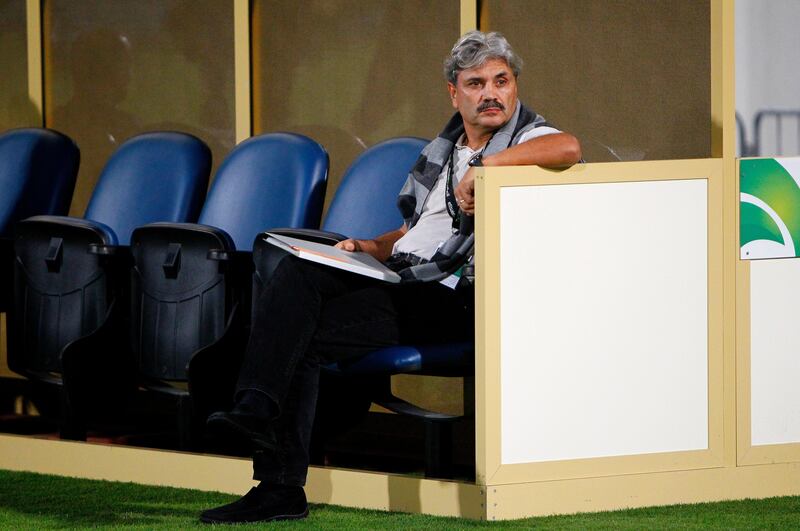 Al Wasl head coach Bernard Lacombe during the Etisalat Pro League match between Dubai and Al Wasl at Dubai Sports & Cultural club Stadium, Dubai on the 9th November 2012. Credit: Jake Badger for The National