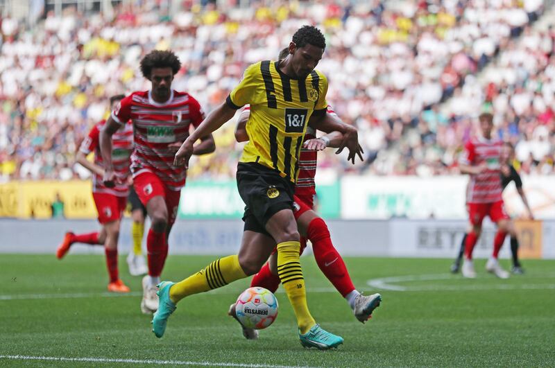 Borussia Dortmund's Sebastien Haller in action. Reuters