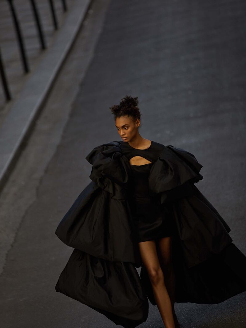 through the lens: Photography | Chantelle Dosser fashion director | Sarah MaiseyMilano dress in black Taroni silk taffeta with a horsehair understructure, August Getty Haute Couture