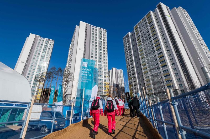 The Athletes Olympic Village in Gangneung before the start of the 2018 Pyeongchang Winter Olympic Games. François-Xavier Marit / AFP