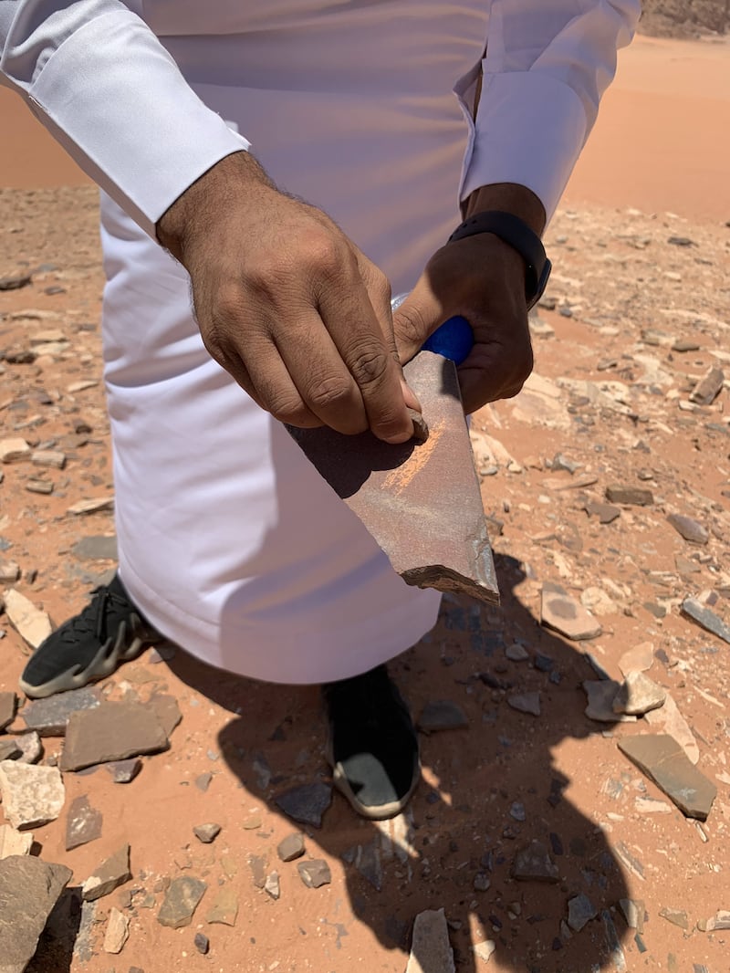 Some of the rocks in Wadi Rum can be used to extract natural makeup.