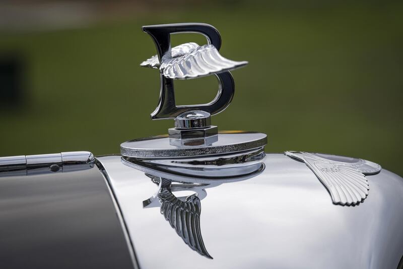 The bonnet ornament of a 1931 Bentley 8-litre Gurney Nutting Sport Tourer. Bloomberg