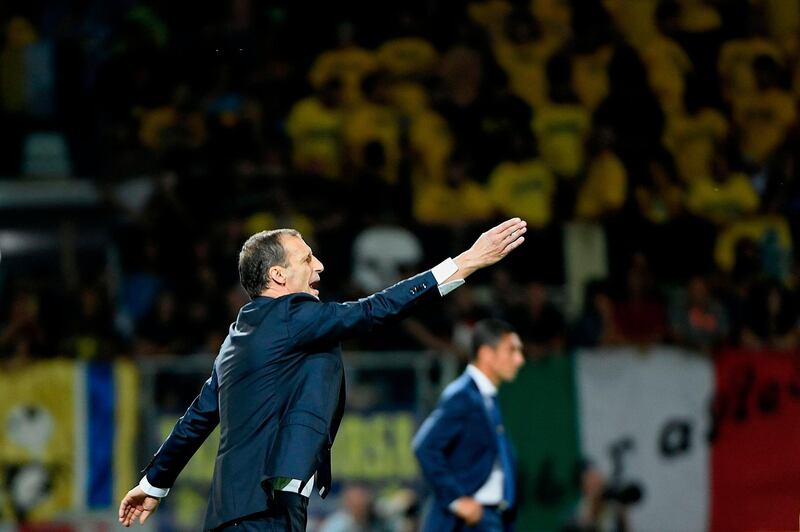 Juventus manager Massimiliano Allegri delivers instructions from the touchline.  AFP