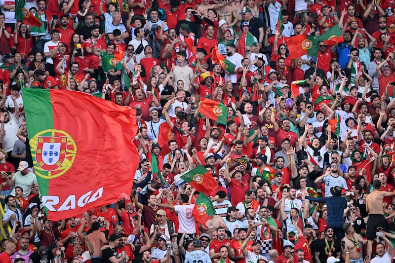 Portugal's fans cheer on their team. AFP