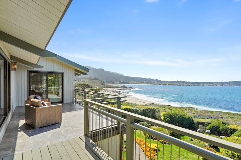 The property offers stunning views of the Pacific Ocean.