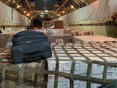 The chartered aid fight carried more than 30 tonnes of medical supplies and aid to Port Sudan from the King Salman Humanitarian Aid and Relief Centre. Photo: Isam Osman