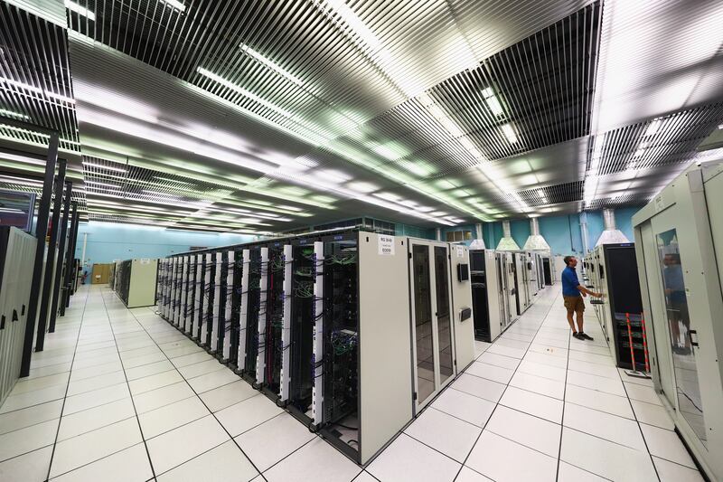 The CERN Computer / Data Centre and server farm is seen during a behind the scenes tour at CERN. Getty Images