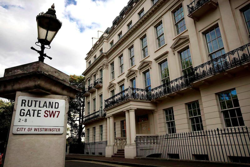 The 45-room mansion at 2-8a Rutland Gate in London. Getty